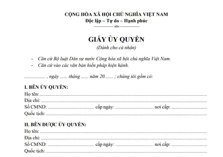 Ủy Quyền (Nếu Cảm Thấy Khó Khăn Về Thời Gian)